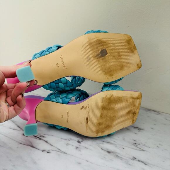 Nine West Braided Slide Heels Purple Pink Women’s Size 8 - Picture 7 of 8